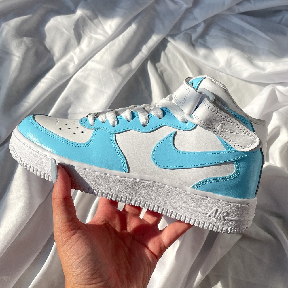 Nike Air Force 1 UNC Carolina Blue Custom - Picture 2 of 10